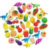 40 PCS Mini Erasers for Kids, Cute 3D Erasers Bulk, Fun Pencil Eraser, Cartoon Animal & Food Theme Pencil Eraser Mixed Set, Teacher Prizes for Kids Classroom Rewards Party Gifts view 1