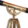 Handmade Maritime Vintage Shiny Brass Finish Designer Telescope Unique Black Leather Covered Tube Nautical Adjustable Brass/Wooden Floor Standing Tripod Home Collectible Items view 4
