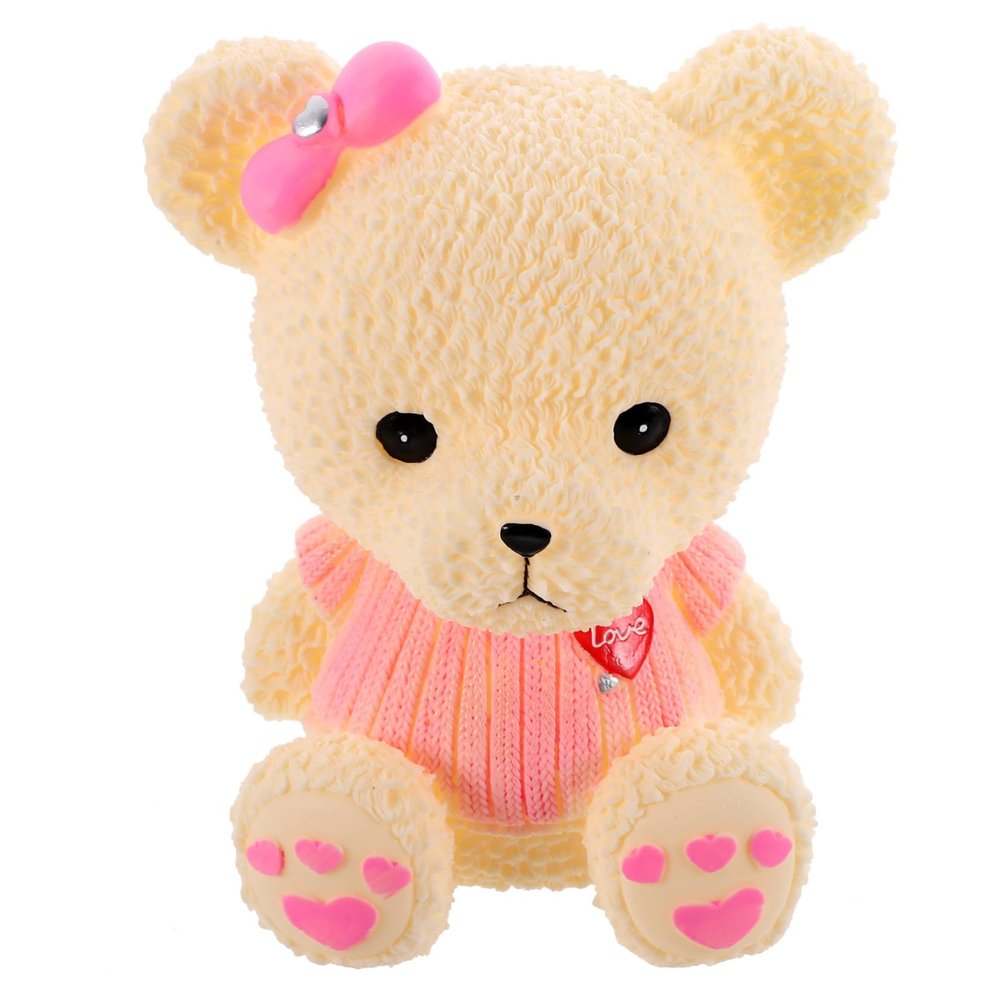 Abaodam Adorable Bear Piggy Bank Vinyl Coin Container Boys and Girls Room Decor Living Room Accessory