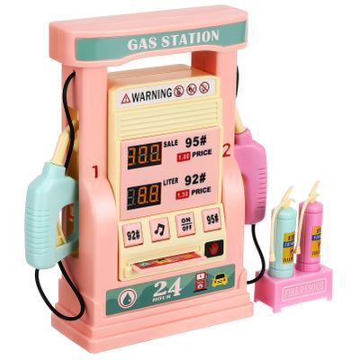 TOYANDONA Simulated Gas Station Toy for Kids - Miniature Gas Pump Playset with Interactive Fueling Educational Vehicle Station Model for Toddlers and Children