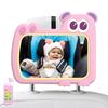 2-in-1 Baby Car Mirror with Lights & Soft Sounds, Cry Detector, Clear Night View, 360 Rotation, Shatterproof, Rear Facing Baby Car Seat Mirror with Remote Control, Perfect Baby Shower Gifts (Pink) view 1