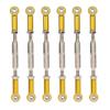Aluminum Alloy Turnbuckle Rod Linkage, 6Pcs Adjustable Push Rods, Easy Install & Remove, RC Car Upgrade Parts, 5 Colors (Gold) view 1