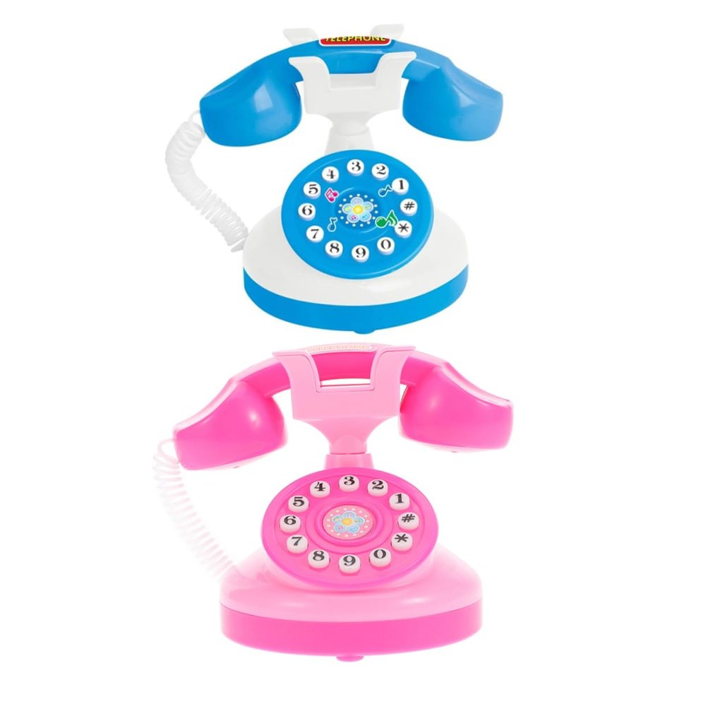 BESPORTBLE 2pcs Mini Telephone Toy for Boys and Girls Interactive Pretend Play Phones for Girls Educational Simulation Telephones for Toddlers Engaging Role Play Accessories