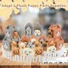 38 Pcs Adopt A Puppy Party Favors,Mini Safari Stuffed Animals Adopt A Pet Set Includes 12 Mini Dogs,12Paper Boxes,12 Adoption Cards 1 White Plastic Fence for Adopt A Pet Theme Birthday Party Valentine's Day Gifts view 4