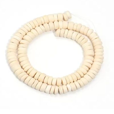 1/3 Strand 5 8 10mm Natural Wooden Beads Coconut Shell Loose Spacer Flat Round Wood Beads for DIY Bracelet Necklace,White,5mm About 110Pcs