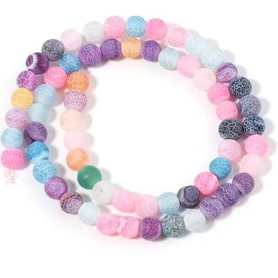 1 Strand Natural Agate Round Beads 6/8/10mm Loose Spacer Stone Beading Making DIY Necklace Bracelet,multicolour,8mm X Apx45pcs
