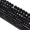 1 Strand 4/6/8/10mmGlass Black Beads Gemstone Round Loose Beads for Making,Black,6mm 38cm1str view 1