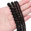 1 Strand 4/6/8/10mmGlass Black Beads Gemstone Round Loose Beads for Making,Black,6mm 38cm1str view 2