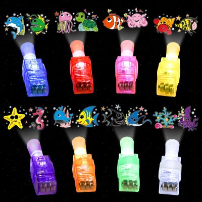 48PCS Finger Lights for Kids, Ocean Themed Party Favors Bulk, Glow in the Dark Led Light Up Finger Flashlights for Easter Back to School Classroom Prizes Parties Halloween Trick or Treating Christmas