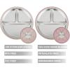 PandaEar Baby Feeding Set 4 Pcs, 2 Pack Stainless Steel Suction Plates & 2 Pack Spoons Set, Divided Plates for Baby Led Weaning Supplies, BPA-Free (Dark pink/Light pink) view 2