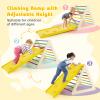 Costzon Climbing Toy for Toddlers, 3 Piece Montessori Wooden Triangle Climber w/2 Triangle Ladders & Ramp for Climbing, Kids Boys Girls Indoor Gym Playset Gift for Home, Daycare view 2