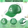 4 Pcs Waste Management Costume Kit Include Recycle Trash Vest Green Mesh Cap Garbage Truck ID Card Gloves view 3