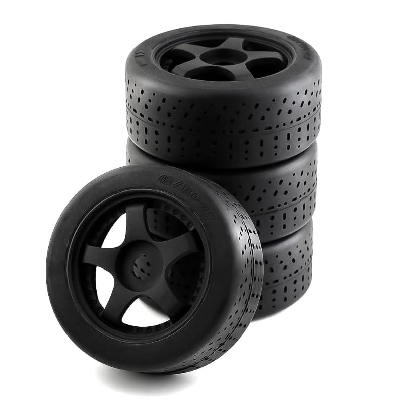 1/7 1/8 RC On-Road tires Embedded hard foam 5-spoke nylon plastic wheels 17mm HEX for Arrma Felony Infraction 6S BLX ARA55006 Typhon 3S 6S MEGA550 LIMITLESS Roller D94 /4PCS