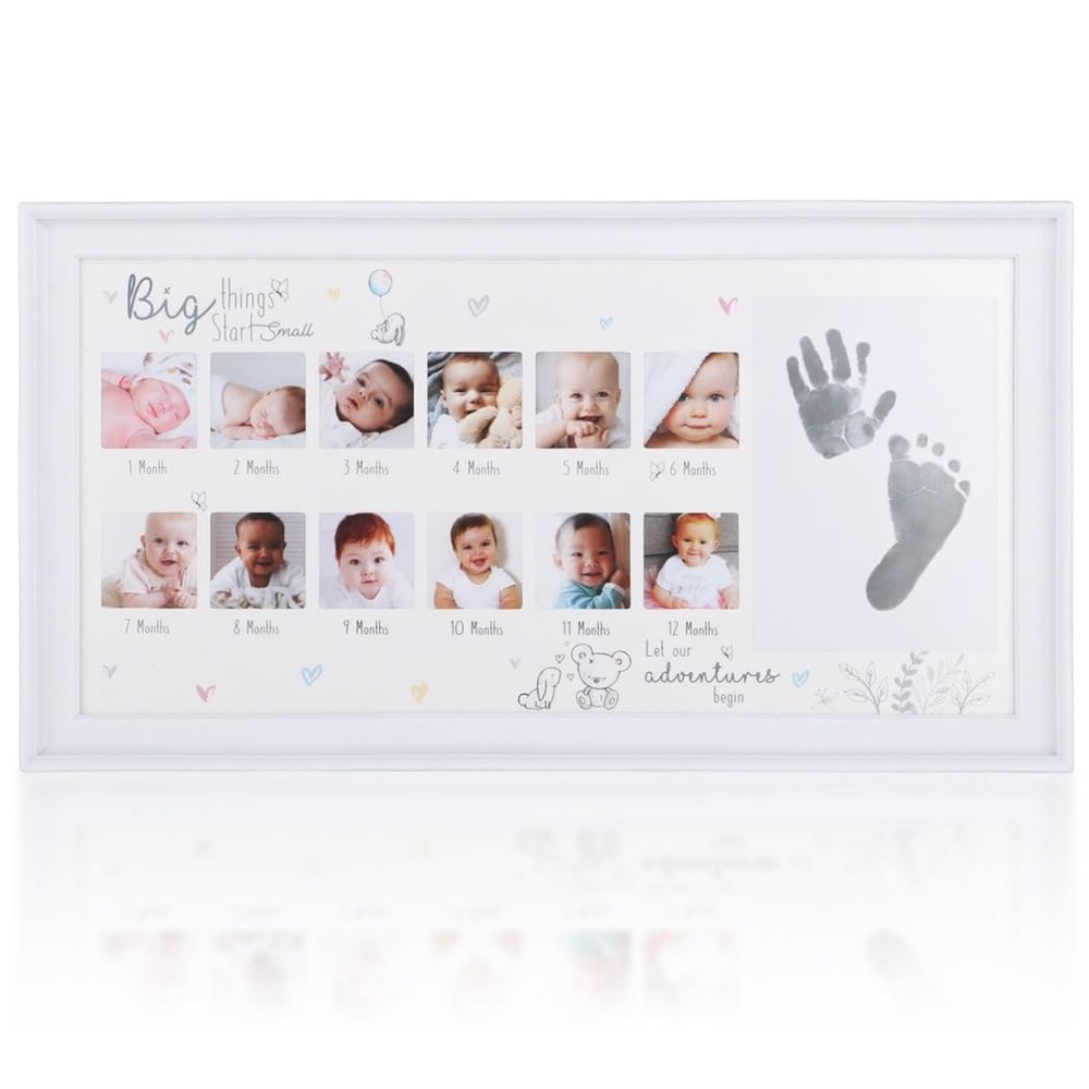 12-Month Baby Keepsake with Handprint and Footprint Kit, Perfect