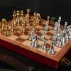 15-Inch Metal Chess Set with Wooden Storage Box - Folding Travel Board, Alloy Chess Pieces for Adults, Strategy Game & Home Decor view 2