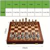 15-Inch Metal Chess Set with Wooden Storage Box - Folding Travel Board, Alloy Chess Pieces for Adults, Strategy Game & Home Decor view 3