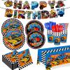 194pcs Birthday Party Decorations Supplies Race Car Plates Napkins Banner Tablecloth Disposable Paper Cups Straws Tableware Set for Kids Boys Birthday Decor 24 Guests view 1