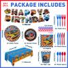 194pcs Birthday Party Decorations Supplies Race Car Plates Napkins Banner Tablecloth Disposable Paper Cups Straws Tableware Set for Kids Boys Birthday Decor 24 Guests view 2