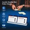 4 Pcs Clear Acrylic Playing Card Holders Playing Card Racks with Dual Grooves Base for Tabletop Use, Game Card Holder for Seniors Adults view 3