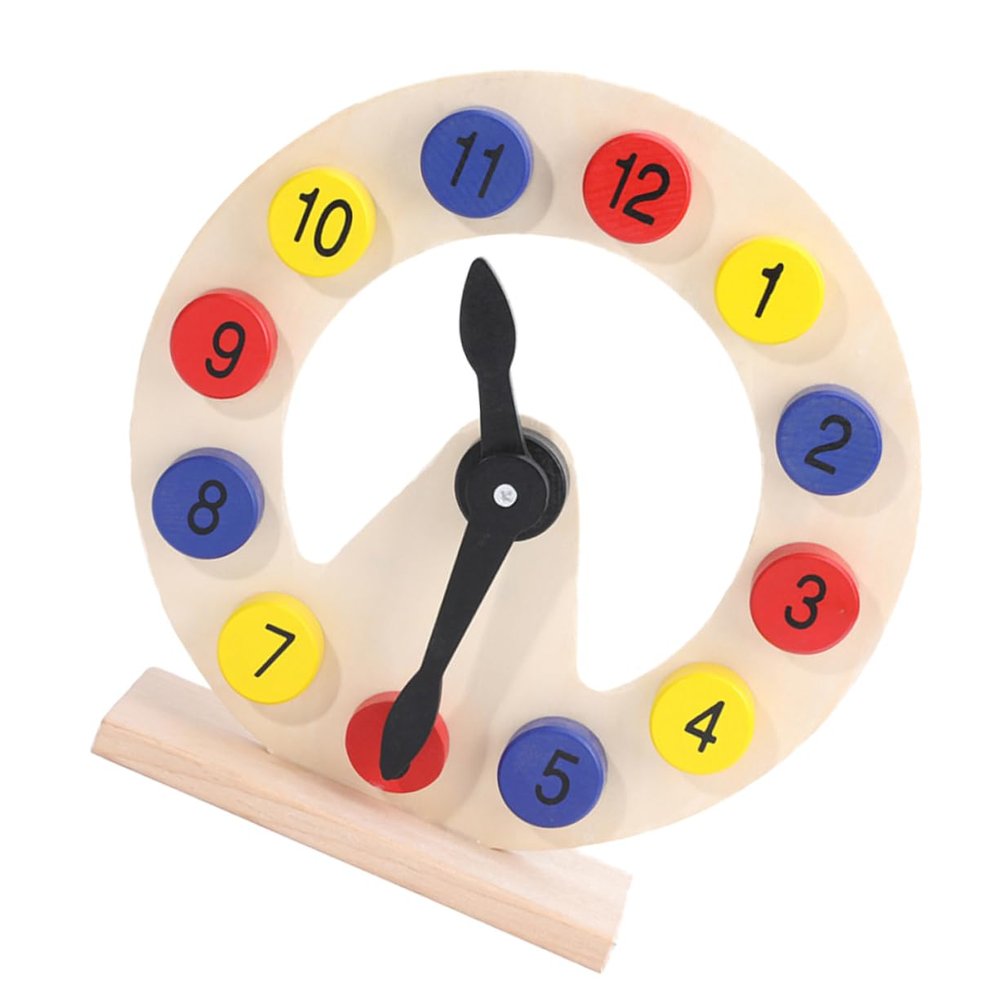 SUPVOX 1set Wooden Sorting Clock Toy for Boys and Girls Educational Clock Plaything Imagination Math Skills Safe Material for Toddlers Learning Toy for Boys Girls