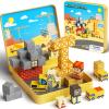 49PCS Mini Magnetic Building Blocks for Kids Ages 3-8 | STEM Educational Travel Toys with Portable Iron Storage Box | Construction Learning Gift for Toddlers, Boys & Girls view 1