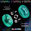 MAGICYOYO K2 Crystal Green Glitter Clear Yoyo, Finger Spin Trick Yoyo for Kids 8-12, Professional Unresponsive/Responsive Convertible Yo-Yo with 12 Strings + Ball Case Bag(Glitter Green) view 4