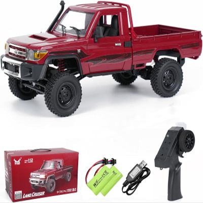 captainrc 1:12 Scale Trucks MN82 RC Rock Crawler, 2.4Ghz Toyota Remote Control Truck, 4WD 2 Speeds Switch RC Crawler Off-Road Pick-up Equipped with 2 Rechargeable Batteries (Red)