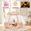 Crayline Pop Up Princess Tent with Star Light, Toys for 1 2 3 Year Old Girl Birthday Gift, Ball Pit for 12-18 Months Baby Girl Gifts Toddler Toys, Easy to Pop Up and Assemble(Brown) view 4