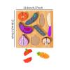 ToysCentral Basics Wooden Cutting Puzzle Cutting Play Food Toy Wooden Play Kitchen Toy for Party Favors, Vegetable view 2