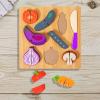 ToysCentral Basics Wooden Cutting Puzzle Cutting Play Food Toy Wooden Play Kitchen Toy for Party Favors, Vegetable view 4