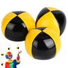 3PCS Juggling Balls for Beginners, Yellow Black PU Thud Juggling Balls Set with Storage Bag for Clown Playing Training view 1