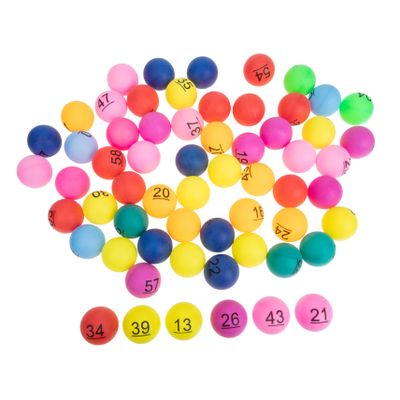 Milisten 60pcs Bingo Balls Plastic Lottery Balls for Raffles Party Games and School Events for Drawings and Company Activities