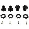 Aluminum 17mm Hex Wheel Hub Nut Set for 1/10 RC Monster Truck, Compatible with E-Revo, Revo 3.3, E-Maxx, Summit, Slayer Pro 4X4 (Black) view 1