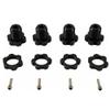 Aluminum 17mm Hex Wheel Hub Nut Set for 1/10 RC Monster Truck, Compatible with E-Revo, Revo 3.3, E-Maxx, Summit, Slayer Pro 4X4 (Black) view 3