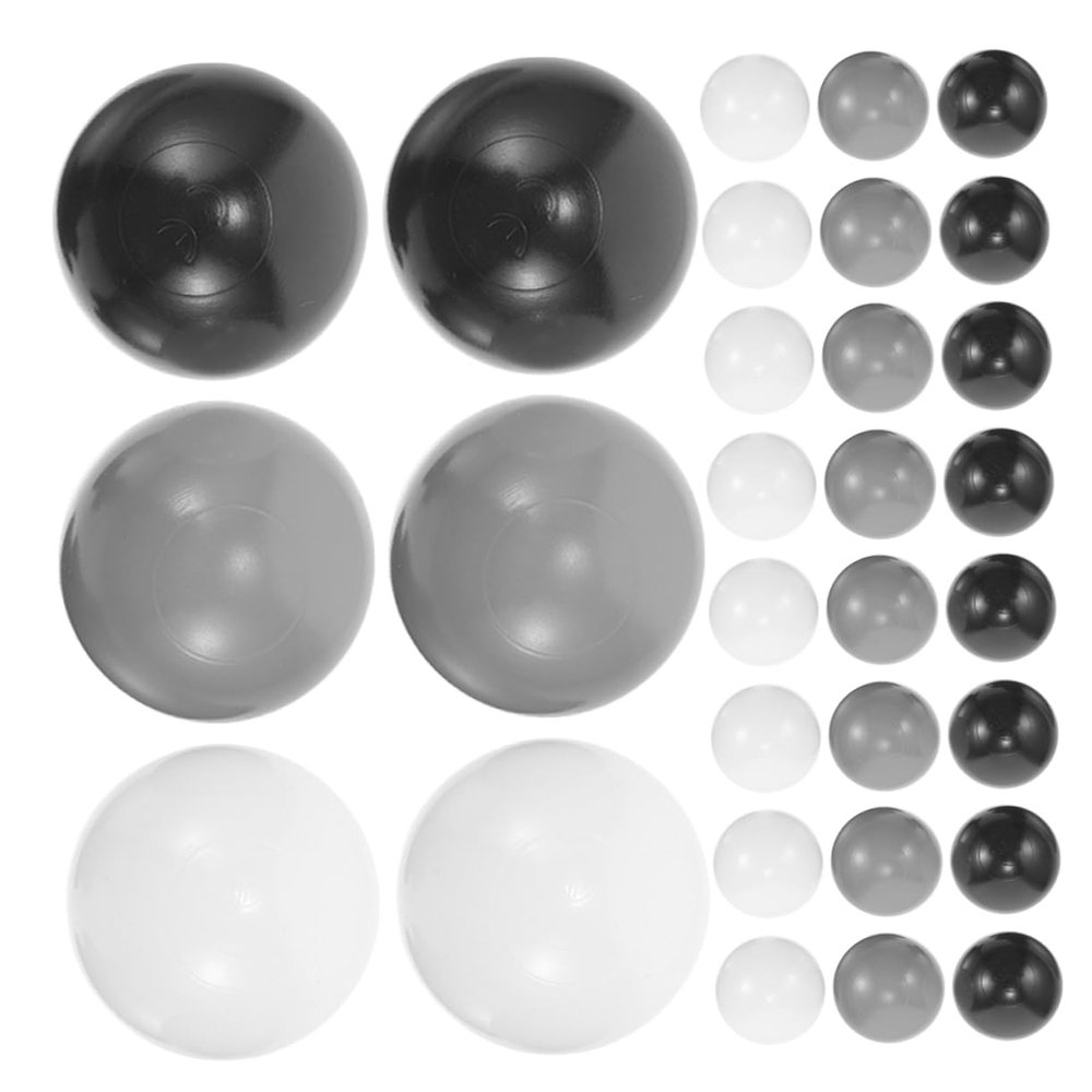 GLEAVI 50pcs Plastic Ocean Balls for Boy Girl Play Balls for Party Decoration Black White Dark Gray Fun for Pits Kiddie Pools Indoor Play Areas