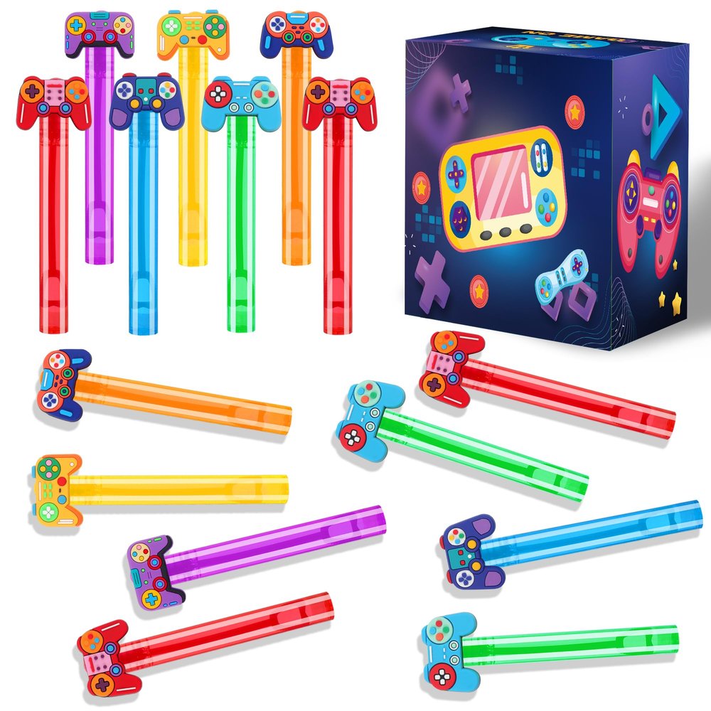 24Pcs Video Game Bubble Wands for Kids Party Favors Supplies Decorations, Pinata Goodie Bag Stuffers & Classroom Prizes Valentines Easter Halloween Christmas Stuffers