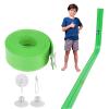 Flexible Race Car Track 15 Ft Starter Set with Suction Cups Compatible with Diecast 1/64th Car for Ages 3 & Up Classic Blue and Red Double Track Long Rolls Up Portable (Green) view 1