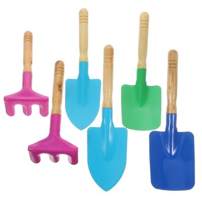 OFFSCH 6pcs Garden Tool Toy Set for Boys and Girls Garden Tool Trowel Rake Shovel Safe Easy to Hold for Toddlers