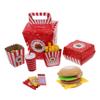 ERINGOGO Wooden Kitchen with Pretend Food Hamburger and Fries Set for Role Play Breakfast Play Food Accessories for Creative Exploration and Imaginative Play view 1