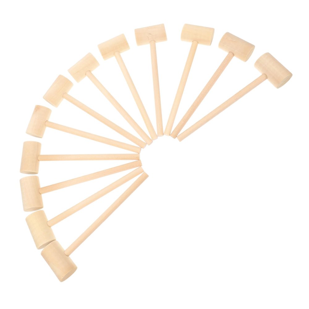 Abaodam 12pcs Mini Solid Wood Mallet Toy for Boys and Girls Safe Hammering Pounding Toy for Toddlers Enhances Hand-Eye Coordination and Dexterity Birthday for Boys and Girls