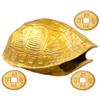 FELTECHELECTR Copper Turtle Shell Coin Chinese Divination Adorn Wealth Craft for Family Gathering view 1