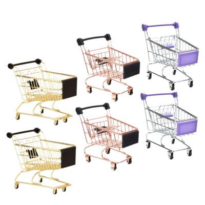 BESPORTBLE 6pcs Shopping Cart Toy for Boys and Girls Pretend Play Grocery Cart for Toddlers Creative Storage for Toys Makeup Sponges