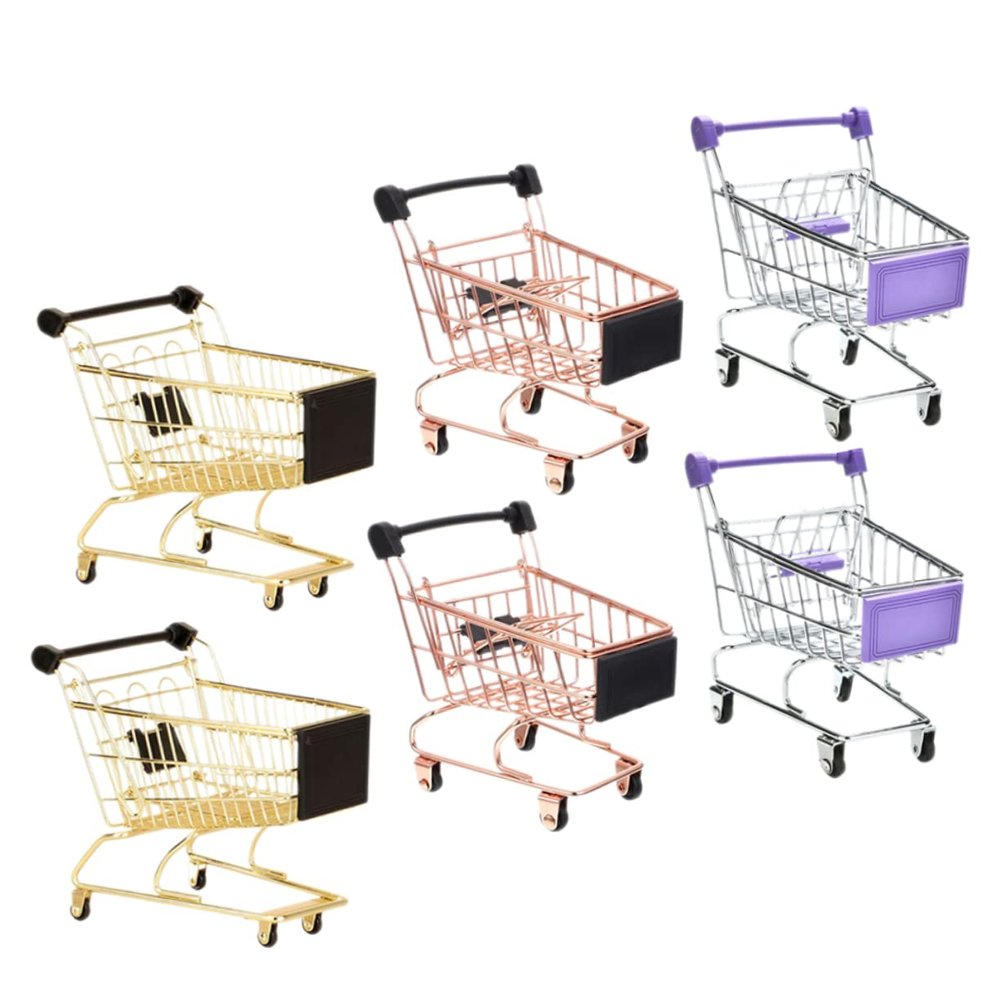 BESPORTBLE 6pcs Shopping Cart Toy for Boys and Girls Pretend Play Grocery Cart for Toddlers Creative Storage for Toys Makeup Sponges