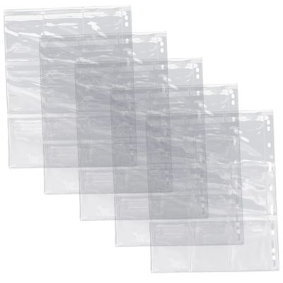 ARTIBETTER 5pcs Sheets Coin Supplies Coin Pages for Three Ring Binder Collecting Page Holder Collectors Coin Holder Collection Binders Storage Currency Sleeves Coin Collector Book Transparent