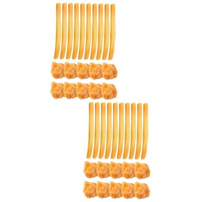 BESPORTBLE 3sets Faux French Fries Simulation Model Lifelike Size for Restaurant Pretend Play 20pcs*3