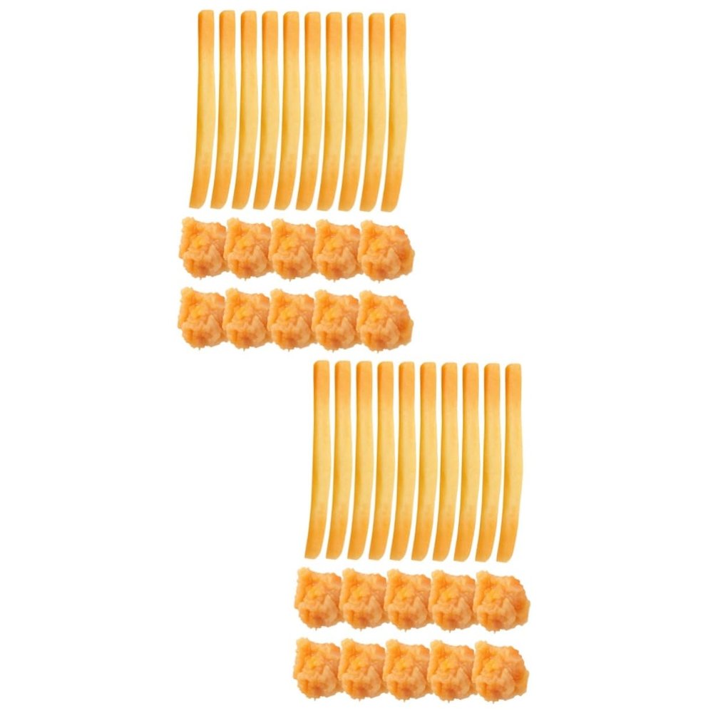 BESPORTBLE 3sets Faux French Fries Simulation Model Lifelike Size for Restaurant Pretend Play 20pcs*3