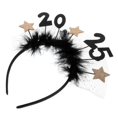Cabilock Year Headband for Boy Girl Lightweight Plume and Star Party Hair Accessories Comfortable Festive Celebration Headwear for Boy Girl