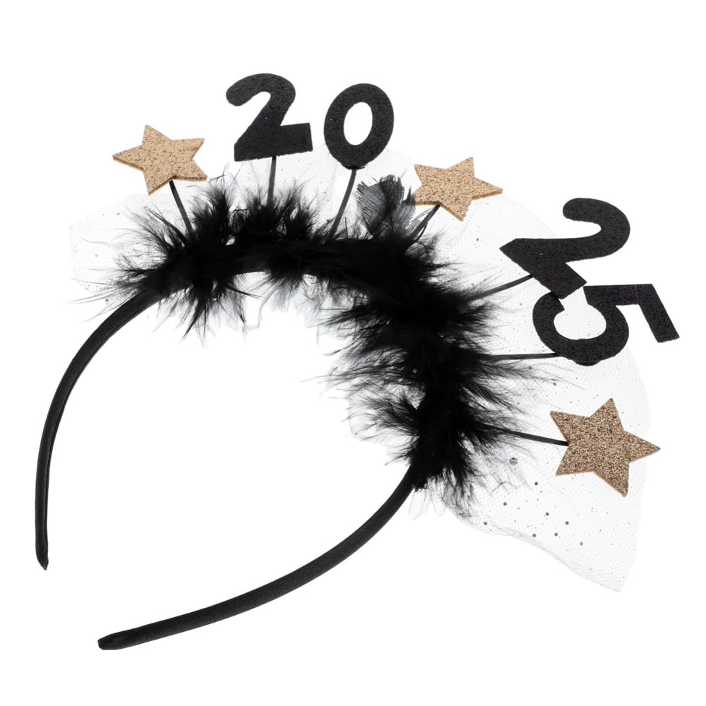 Cabilock Year Headband for Boy Girl Lightweight Plume and Star Party Hair Accessories Comfortable Festive Celebration Headwear for Boy Girl