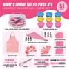 Perlli Kids Cake & Cupcake Baking Set 51 Pieces Real Utensils & Decorating Kit with Carrier Safe Baking Supplies Gift for Junior Chefs Girls & Boys (Pink) view 2