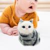 Electric Plush Toy Cat Interactive Kitty Pet Fake Cat Simulated Realistic Kitten Sitting Meowing Tail Wagging for Birthday view 2